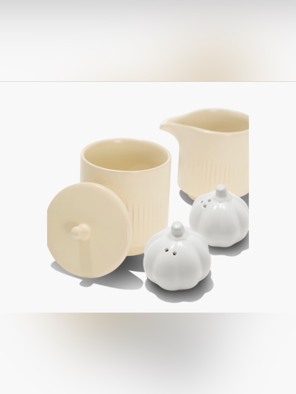 Citrine Cream & Sugar Set Ceramic and Talking Tables Salt & Pepper Set -
